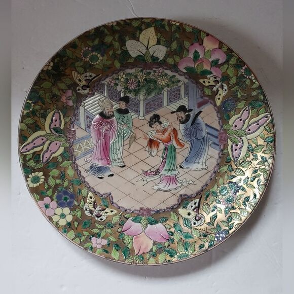 Asian Porcelain Hand Painted Plate - Picture 2 of 6